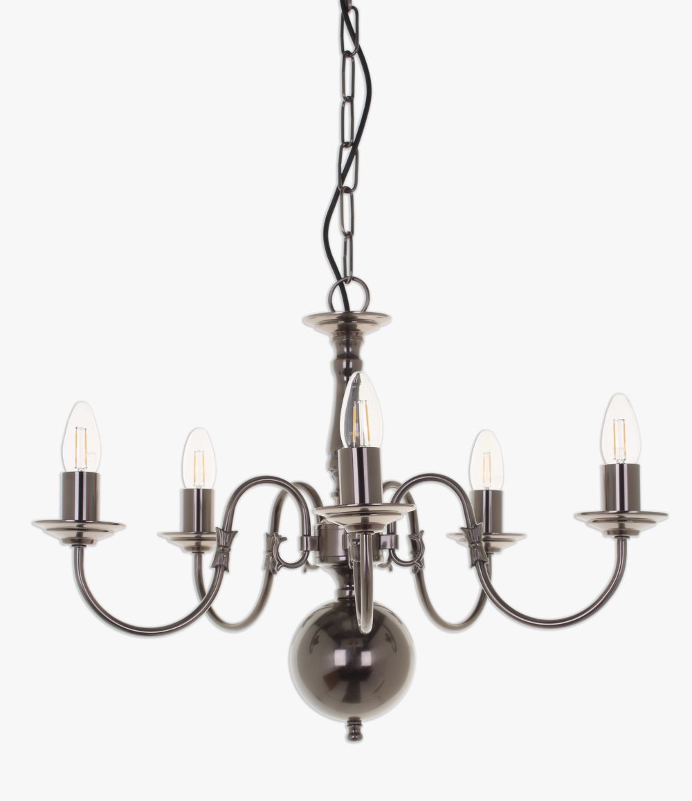 FLEMISH CHANDELIER - PEWTER
