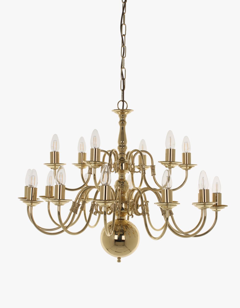FLEMISH CHAND. POLISHED BRASS