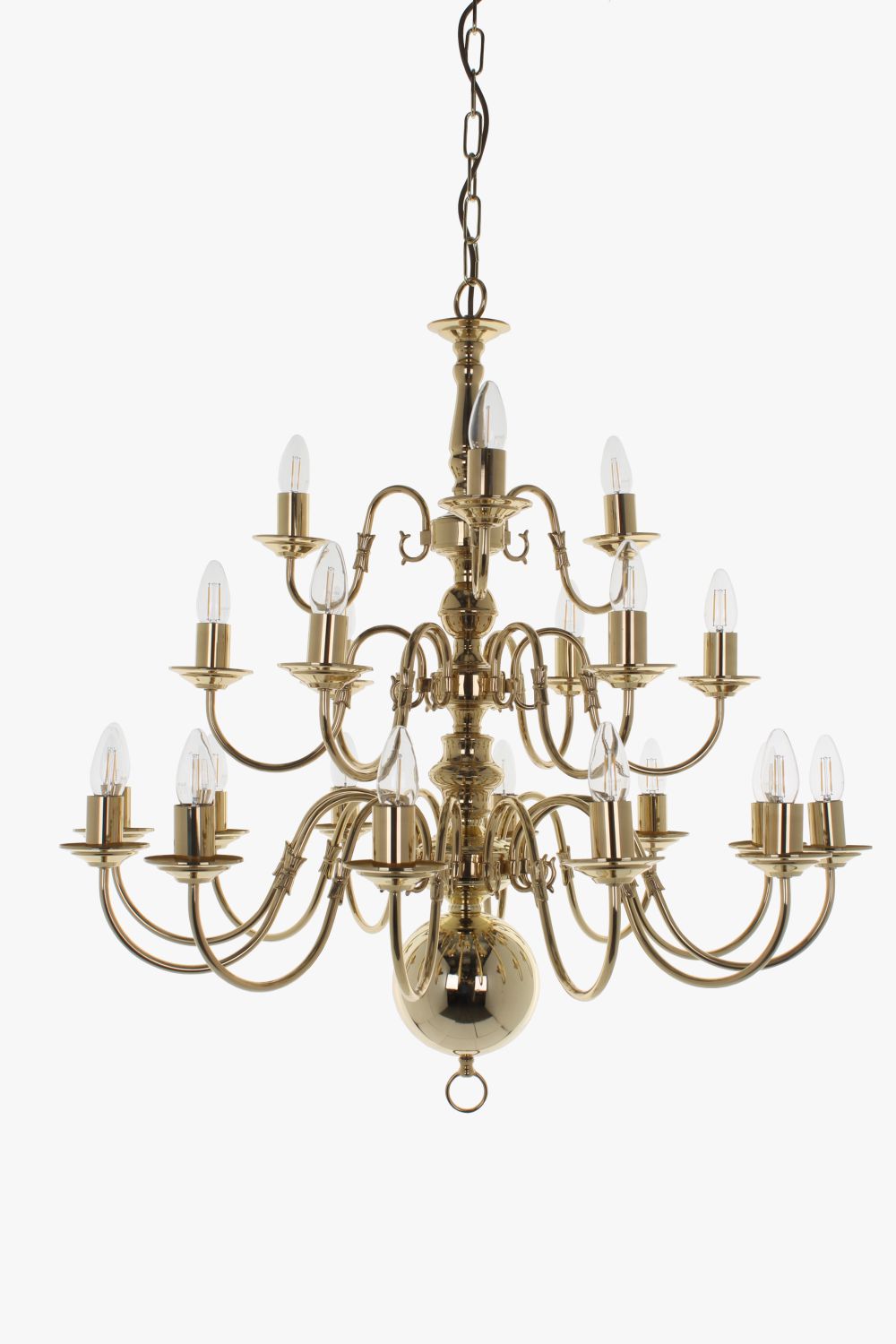 FLEMISH CHAND. POLISHED BRASS