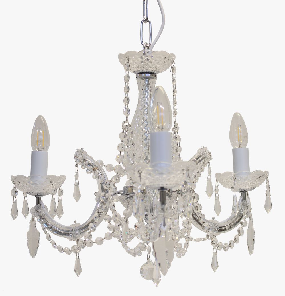 MARIE THERESA GLASS ARM CHROME