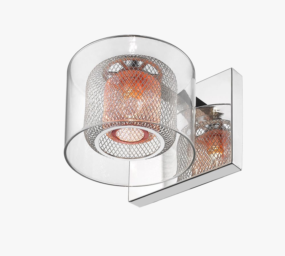 LAURE GLASS COPPER MESH WALL