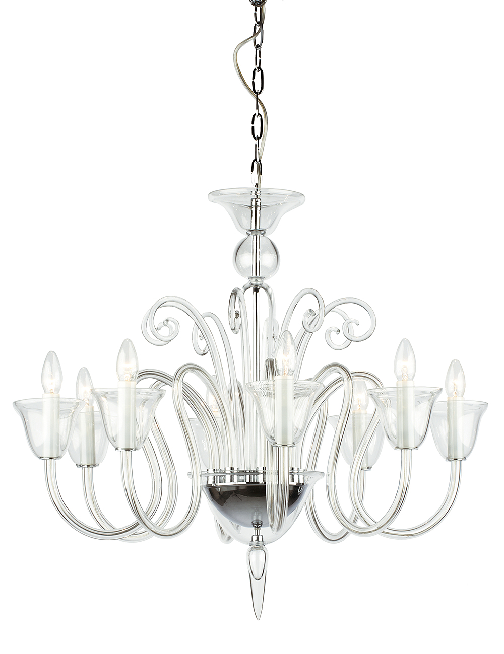 SASKIA 8LT CURVED CLR GLS CH