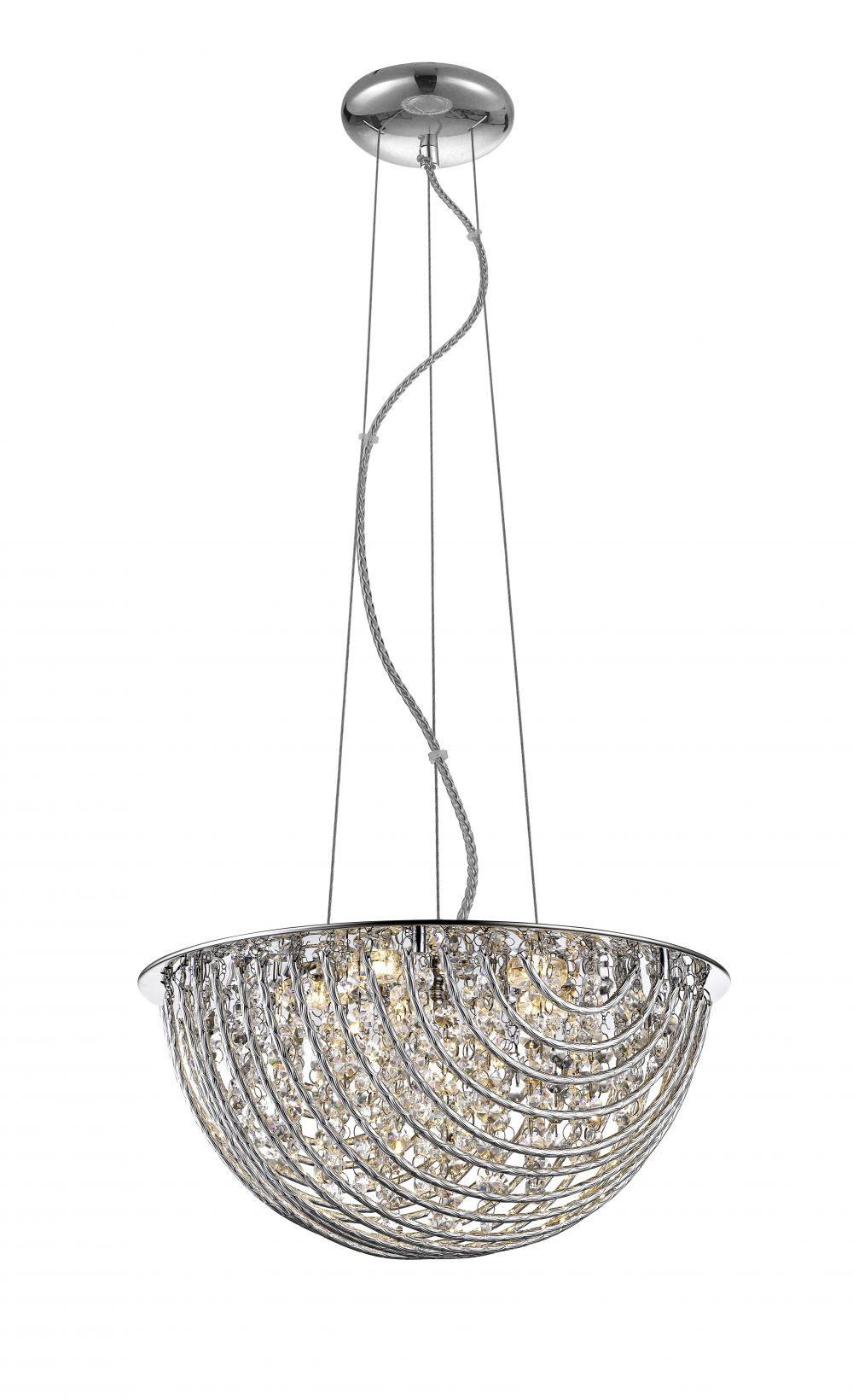 MILLIE 6LT CRYS.PENDANT CHROME