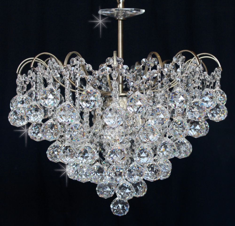 EMMIE 5LT CRYSTAL ANT.BRASS