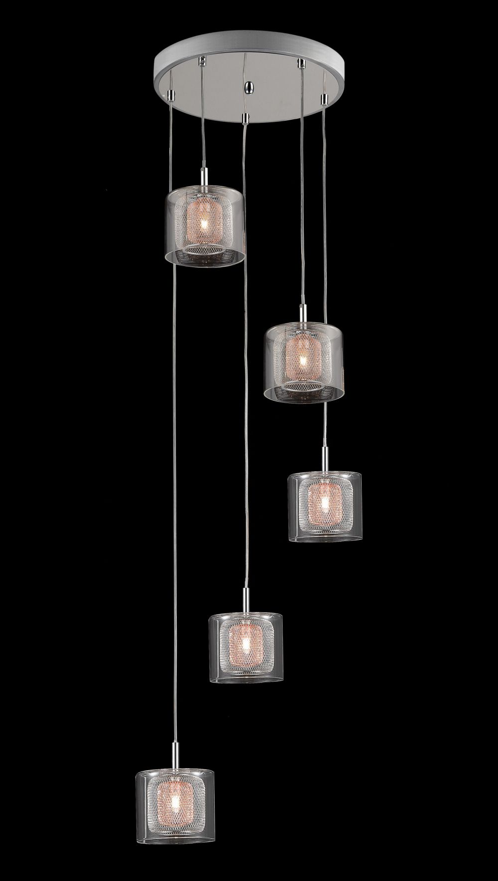 LAURE DANGLE GLASS COPPER MESH