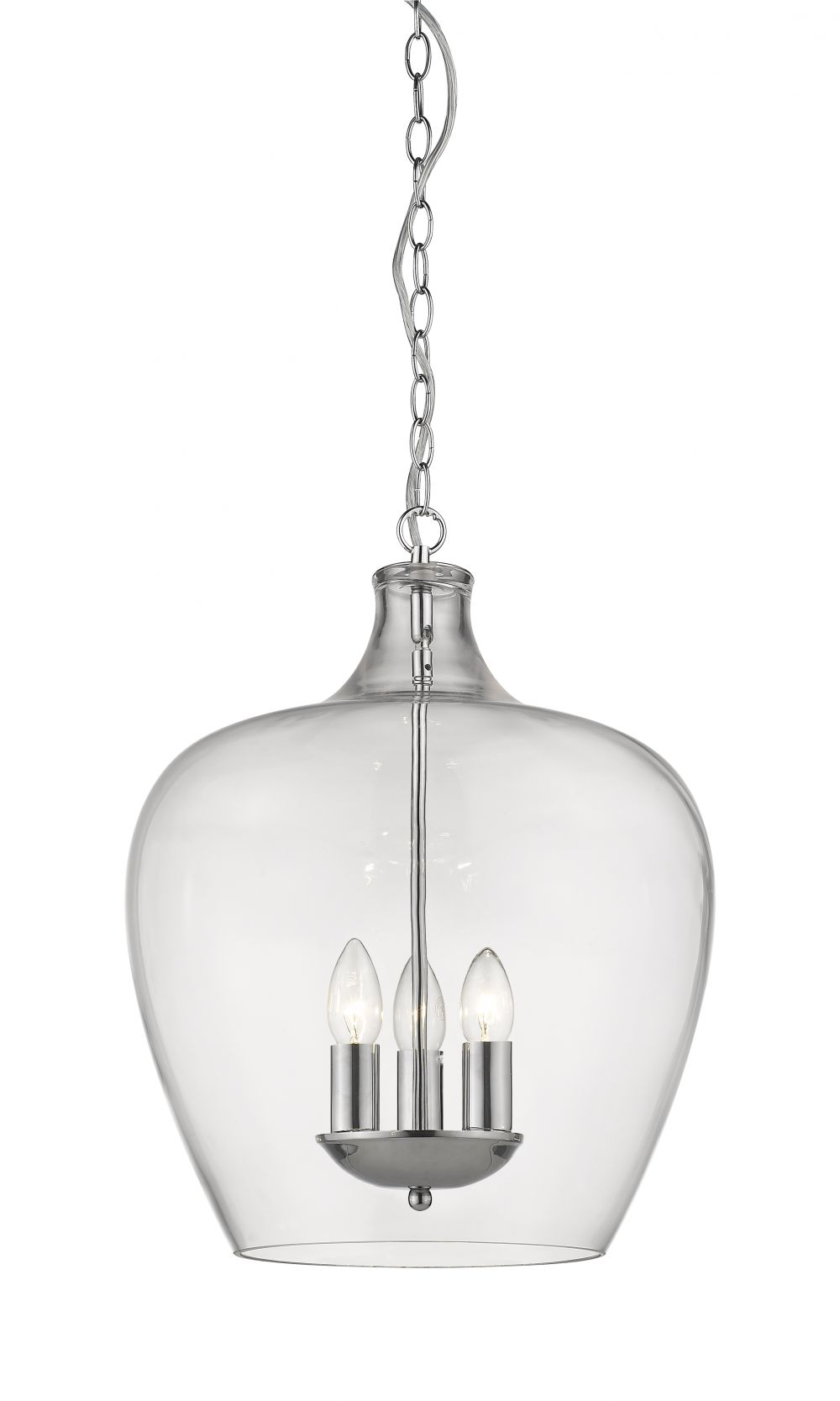 NELL 3LT CLEAR GLASS/CHROME