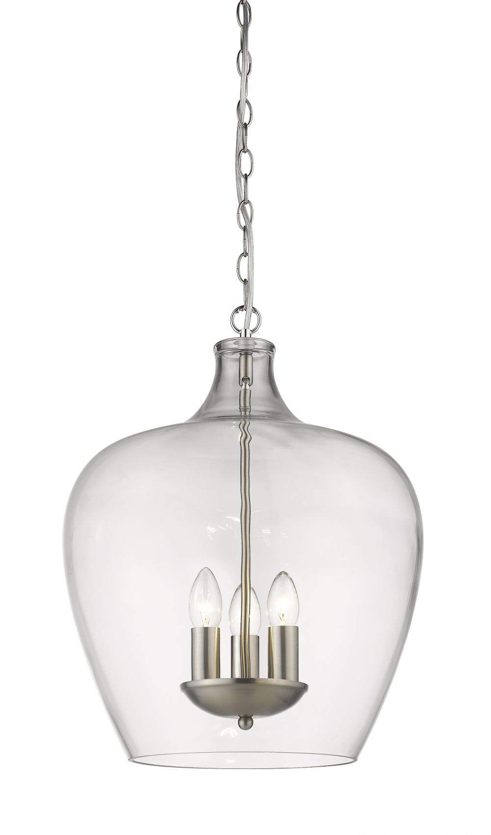 NELL 3LT CLR GLASS/SAT.NICKEL