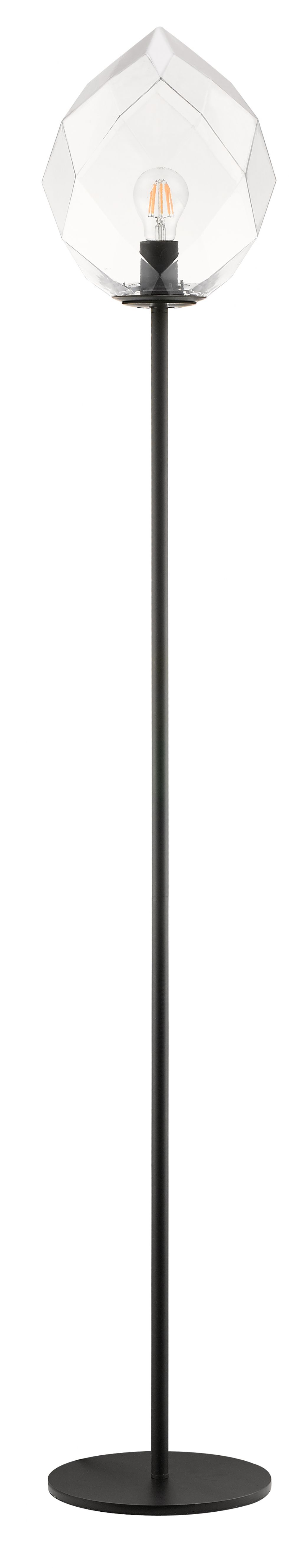 ZOE 1LT FLOOR CLEAR GLASS/BLK