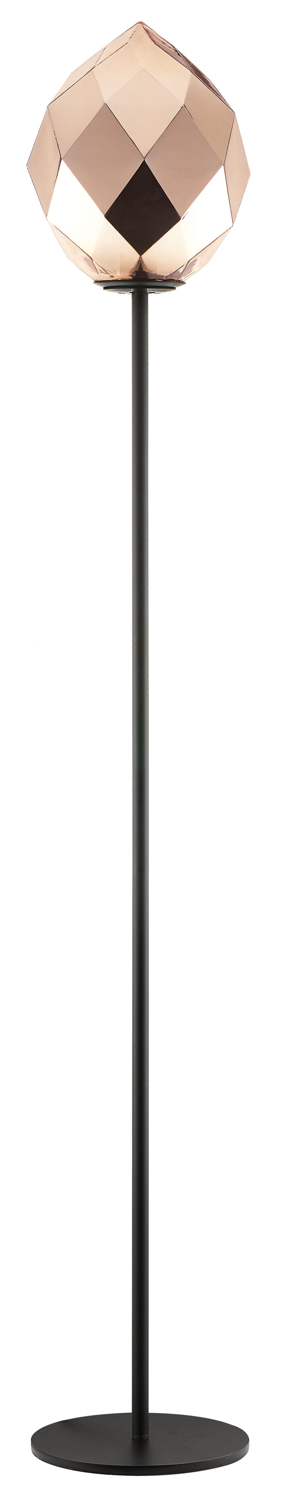 ZOE 1LT FLOOR GOLD GLASS/BLACK