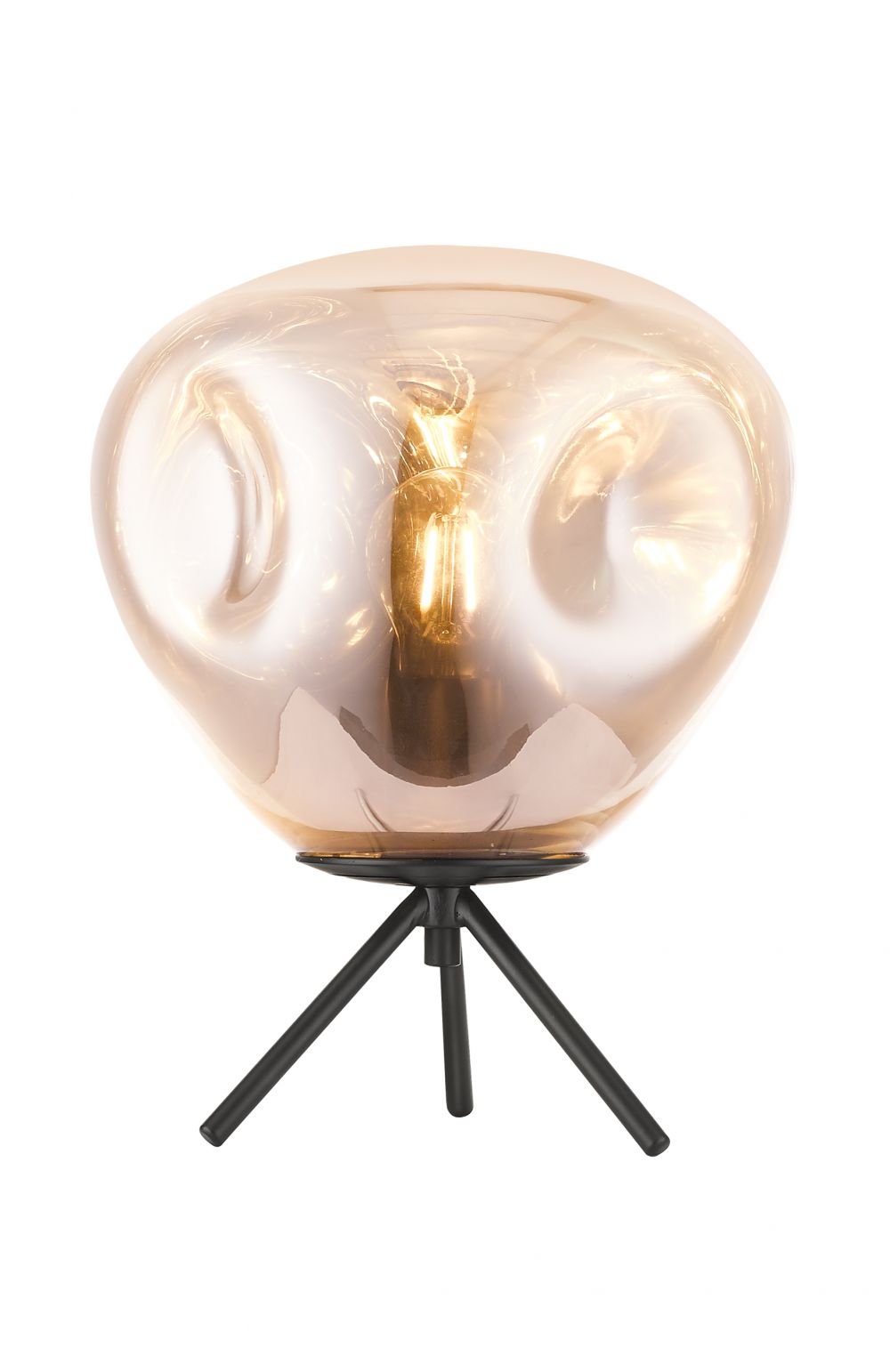 NINA 1LT TABLE GOLD GLASS/BLK