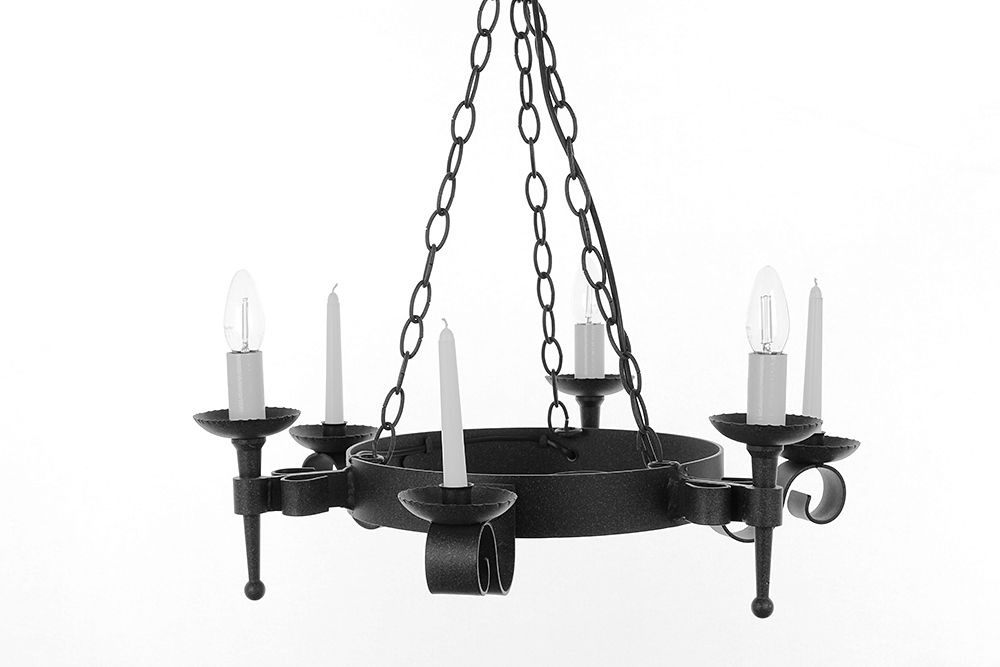 Refectory 3lt/3 candle Blk/gld