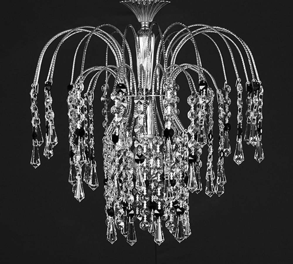 SHOWER BLK/CLR CRYS.FLUSH AB