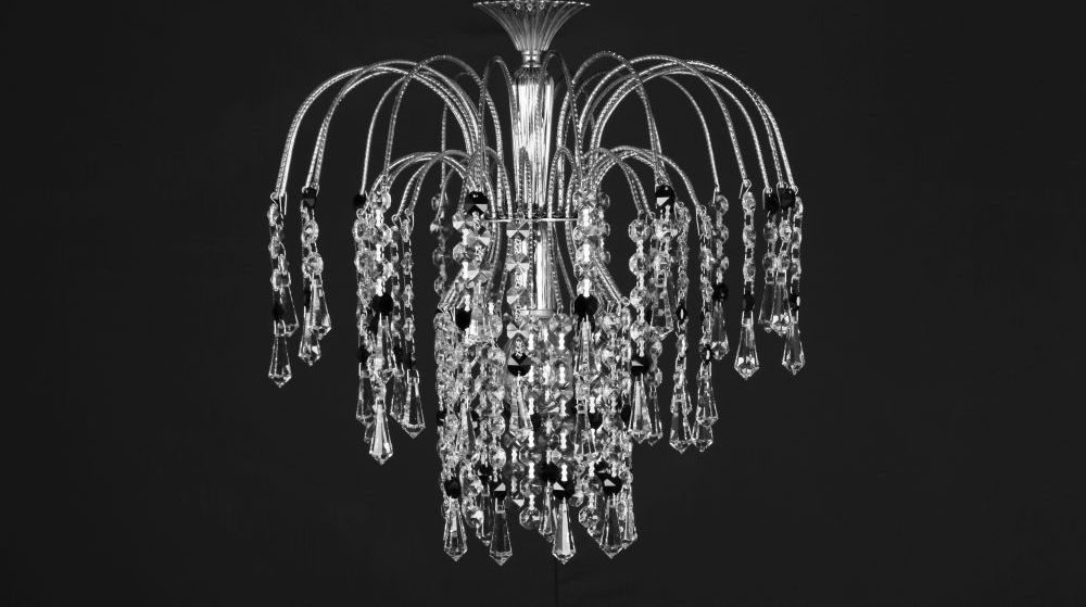 SHOWER BLK/CLR CRYS.FLUSH NKL