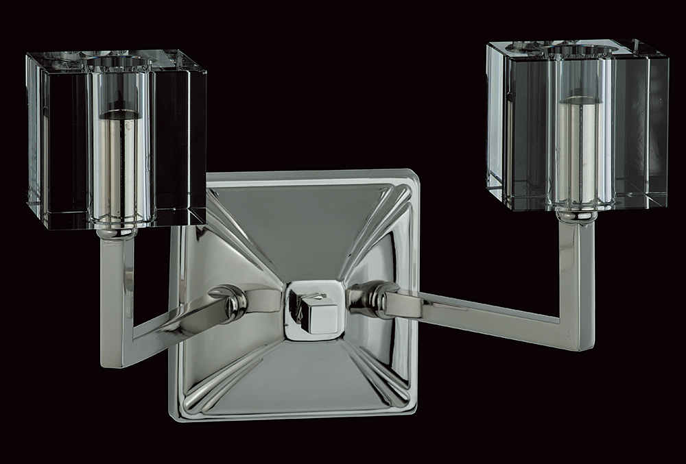 CUBE HALOGEN WALL LIGHT NICKEL